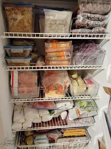 prepackaged-wrapped-meat-and-frozen-fruit-in-a-stand-up-freezer