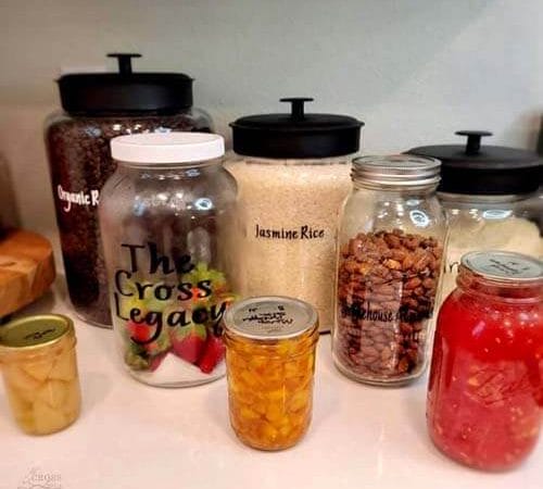 assorted glass jars of various sizes that contain different food ready to eat