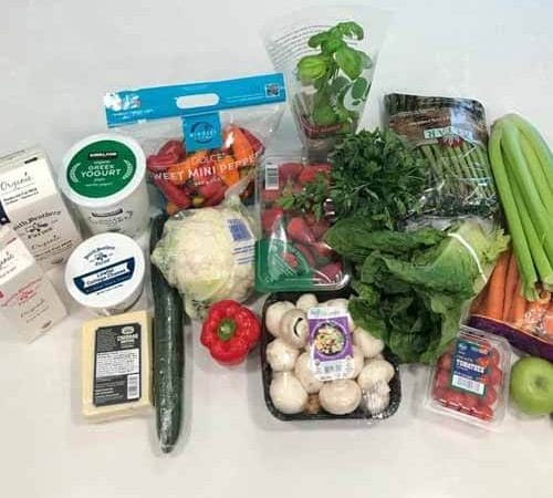 my February grocery haul filled with fresh produce