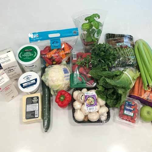 my February grocery haul filled with fresh produce