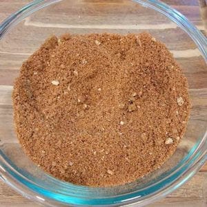 homemade brown sugar monk fruit in a glass bowl