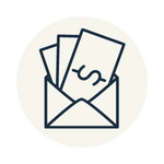 envelope with dollars icon