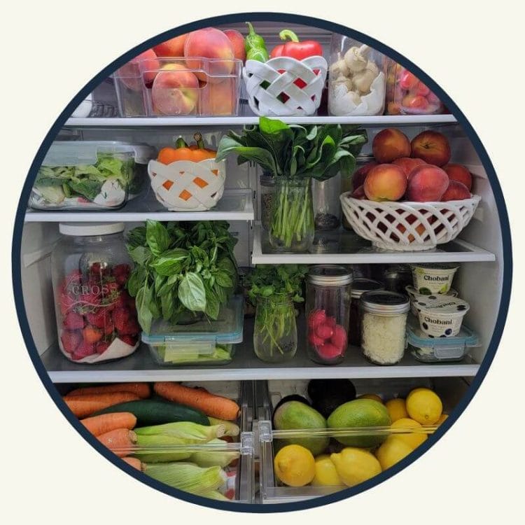 circle photo of Amy's fridge