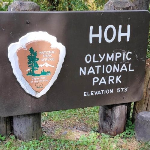 Hoh奥林匹克国家公园标志