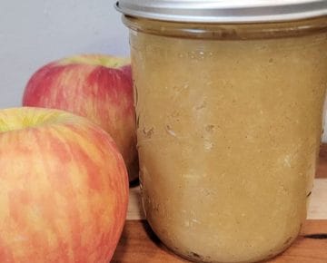 简单的苹果酱配方-完成苹果酱在罐子与新鲜的苹果gydF4y2Ba
