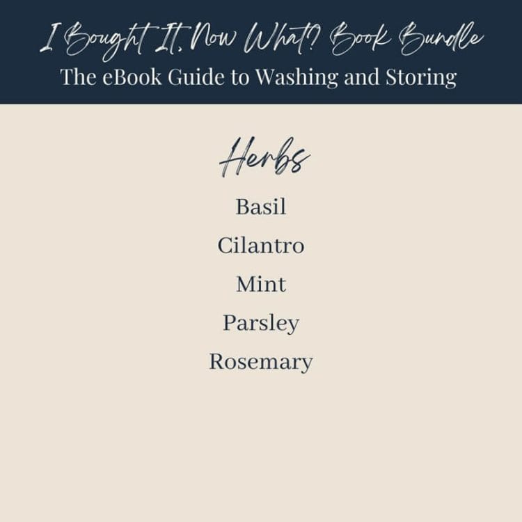 I Bought It, Now What? eBook Bundle graphic showing a list of all the Herbs included in the bundle.