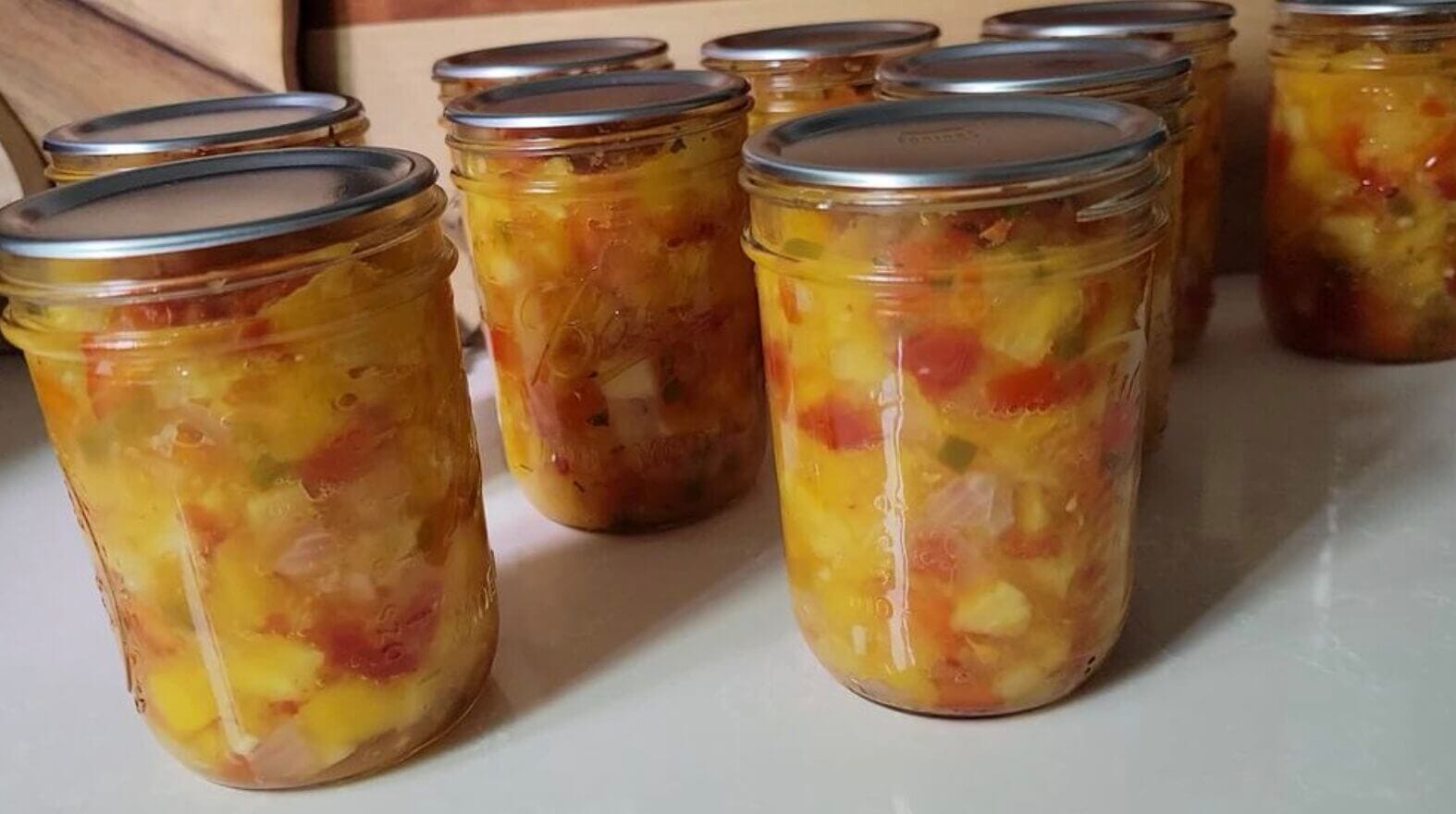 freshly canned mango salsa