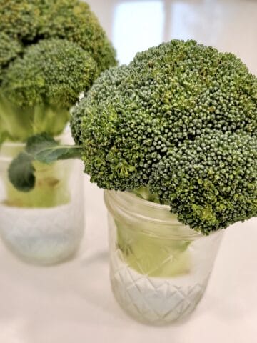 broccoli in glass jars